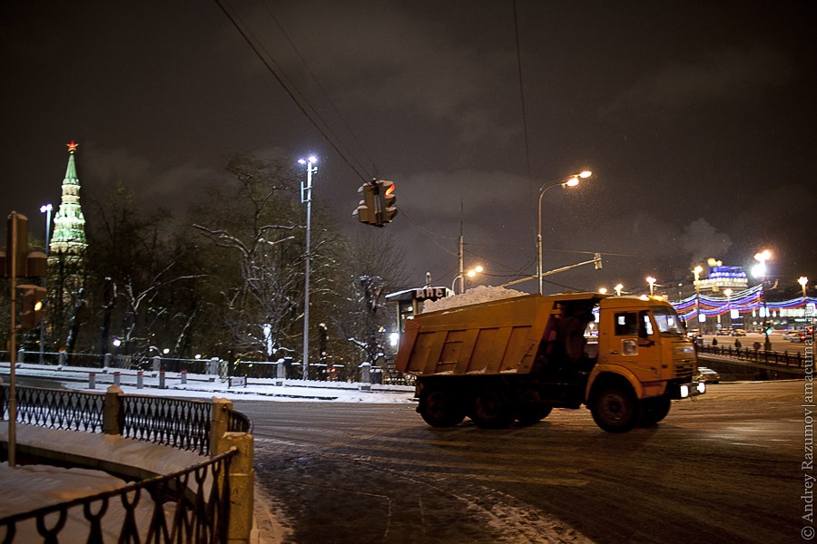 Москва Кремль снег зима